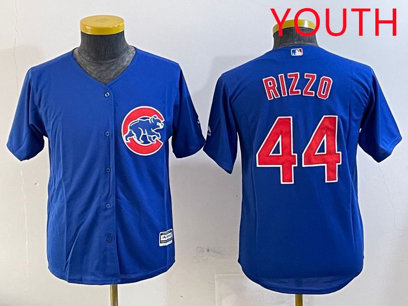 Youth Chicago Cubs #44 Rizzo Blue Game 2025 Nike MLB Jersey style 1->women mlb jersey->Women Jersey